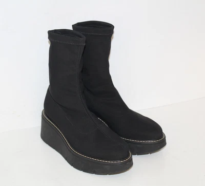 Botas botín de cuña La Canadienne de punto elástico jared negras con plataforma para mujer talla 6 M Foto 1 de 4