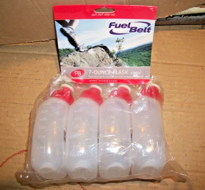 Paquete de 4 frascos/botellas de hidratación de repuesto para correa de combustible de 7 onzas para correr Foto 1 de 4