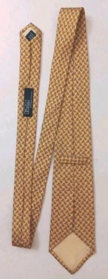 Polo by Ralph Lauren yellow red Tie Small Paisley logo Hand Made Italy 3.5” 57” - Image 1 of 4
