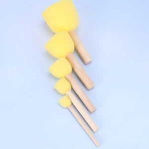 20pcs Sponge Painting Brush Wooden Handle Drawing Brush Kids Graffiti DIY - Picture 1 of 12
