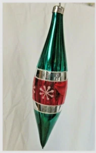 Vintage Teardrop Shape, Hand Decorated Glass, Imported Christmas Ornaments,(#13 - Picture 1 of 4