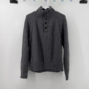 Maglione pullover Banana Republic uomo M grigio manica lunga finto collo misto lana - Foto 1 di 5