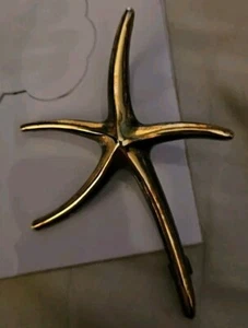 Vintage unsignierte goldfarbene Seestern Brosche Drehverschluss  - Bild 1 von 6