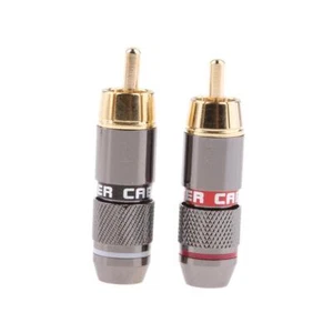 Copper RCA Phono Male Plug Connector Audio Adapter Audio Plug Terminal AV - Picture 1 of 6