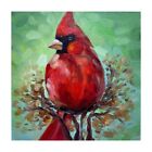 Original Oil Painting cardinal Bird Art Red Bird painting Bird Wall Art 8x8 inch