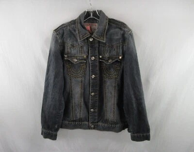 Chaqueta Jean Trucker True Religion Hombres Jimmy Big QT Botón Delantero Talla XXXL #A354 Foto 1 de 4