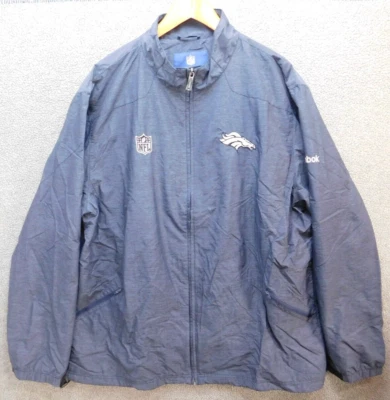 Chaqueta cortavientos Denver Broncos para hombre 2XL azul cremallera completa NFL fútbol americano adulto Foto 1 de 4