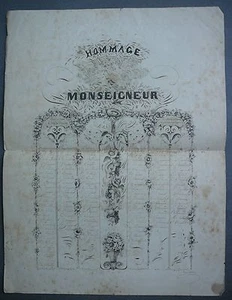 CALLIGRAPHIE. Méthode d.Ecriture. Hommage à Monseigneur. XIXè Siècle. - Picture 1 of 1