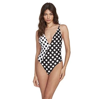 Traje de baño Volcom It’s a New Dot 1 pieza a lunares negro/blanco para mujer talla S ZP-4205 Foto 1 de 4