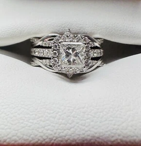 Lab Grown Diamond Princess-Cut Engagement Ring In 14k White Gold (1 1/4 Ct. Tw.) - Picture 1 of 6