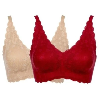 Sujetador Rhonda Shear 2pk Borde Invisible Borde Vieira Encaje Superpuesto Adherido Talla 2X 645 Foto 1 de 4