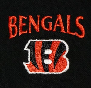 Cincinnati Bengals Official NFL Brand Polo Shirt MEDIUM Black AFC North Football - Picture 1 of 7