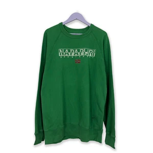 Felpa Napapijri verde a girocollo con logo stampato - Taglia XL uomo - Imagen 1 de 14
