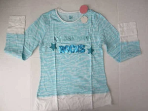Top So Wear it Declare Girl Plus Talla 12.5 Manga Larga Azul Lentejuelas Mejor Amigo Nuevo con Etiquetas - Imagen 1 de 2