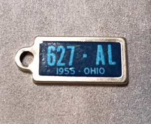 DAV Disabled Veterans Mini License Plate Key Chain Tag 1955 Ohio 627 AL - Picture 1 of 1