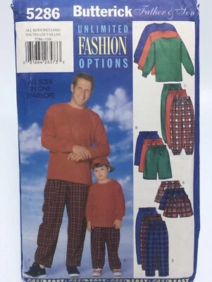 Top Shorts Pants Mens and Boys Size S-L / XS-L B5286 Uncut Sewing Pattern - Image 1 of 2