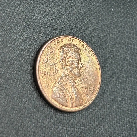1983 D Penny With Occluded Gas Bubbles And Off Center Error! Cover