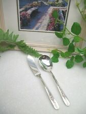 Oneida Nobility Plate  ROYAL ROSE  Silverplate Master Butter Knife & Sugar Spoon