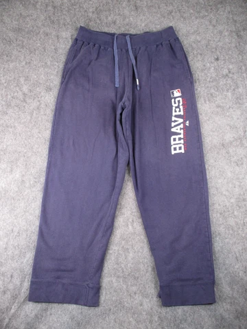 Atlanta Braves Sweatpants Mens XL Blue MLB Baseball Majestic Pants Extra Large Cover