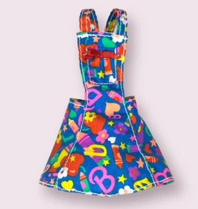 Barbie Schooltime Fun Pullover Kleid Outfit Vintage 1994 Lehrer Apfel Neon Buntstifte - Bild 1 von 2