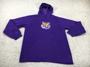 Vintage LSU Tigers Sweatshirt Mens Small Purple Hoodie NCAA Football Sweater - Picture 1 of 24