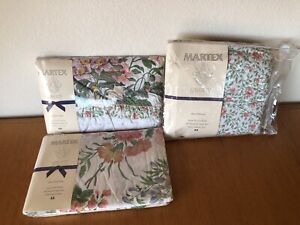 NOS Liberty Of London QUEEN Sheet Set By Martex:Flat, Fitted, Dust Ruffle ISABEL