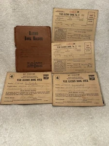 De colección. Portalibro de raciones y 4 libros con estampillas 1943 Segunda Guerra Mundial Evansville en familia - Imagen 1 de 8