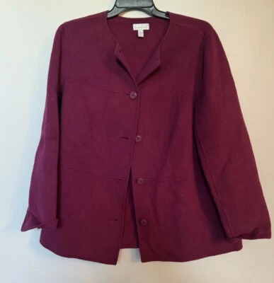 Charter Club Jacket Womens X-Large Wool Blend Button Purple - Image 1 of 4