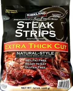 Kirkland Signature Premium Extra Thick Cut Steak Strips 12 Oz (380g) EXP 02/2026 - Picture 1 of 2