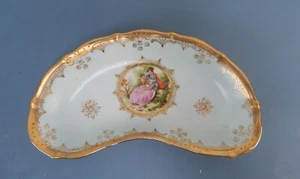 Arnart Beehive 8040 Blue Courting Couple Crescent Moon Dish, 7 1/4" x 3 1/2" - Picture 1 of 5