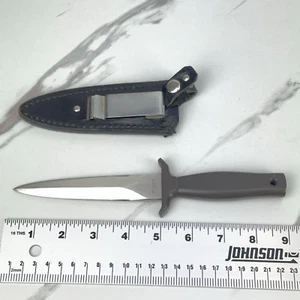 Vintage Japan 440 Stainless Boot Knife Dagger Fixed Blade w/ Leather Sheath - Picture 1 of 6