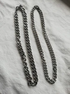 2 x Modeschmuck Kette, Metall , Ca 23 Cm, Silberfarben - Bild 1 von 4