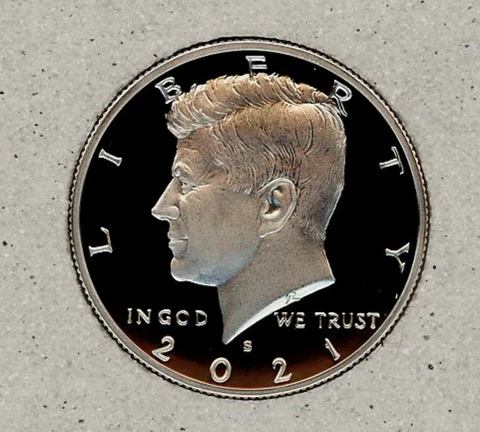 2021-S ULTRA CAMEO Problem Free CLAD Kennedy Half Dollar with No Toning  ~ Cover