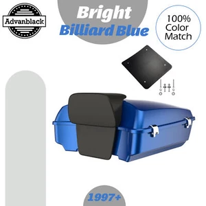 Advanblack Rushmore Chopped Tour Pack Fits Harley/Softail BRIGHT BILLIARD BLUE - Picture 1 of 13
