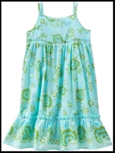 NEW Baby Gap kids tropical aqua blue green floral maxi tank sun dress beach 4t 4 - Picture 1 of 1