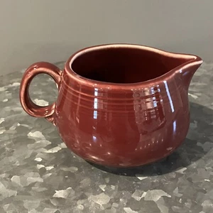 Fiestaware Fiesta Flat Creamer Cinnabar Maroon produced 2000-2010 - Picture 1 of 6