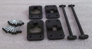 2 RV Trailer 6" BLACK Entry Door Catch Holder Hook Latch T Style Screws SALE - Picture 1 of 2