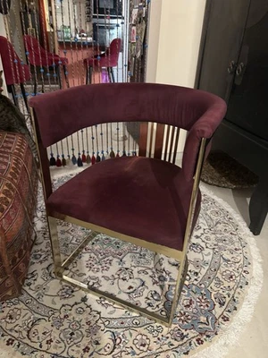 4 X Gold/ Samt Stühle - Bild 1 von 4