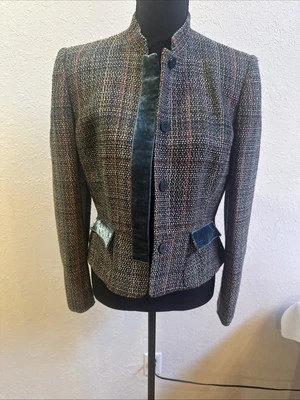 Blazer Albert Nipon talla 4 ribete de lana y terciopelo  Foto 1 de 4