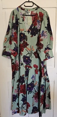 H&M Damen Kleid Maxikleid Blumenmuster Große Größen Gr. XXL Neu Mit Etikett - Bild 1 von 3