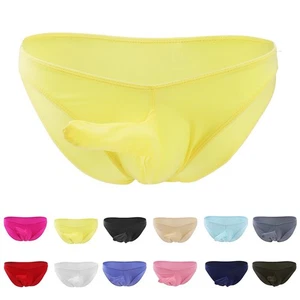 Mixed-color Mens Erotic Silky Silky Elephant Trunk Briefs Bikini Bag Briefs - Picture 1 of 48