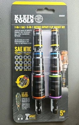 Klein Tools 7 en 1 SAE + 6 EN 1 Juego de enchufes abatibles de impacto métrico 32933KIT Foto 1 de 2