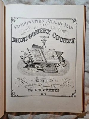 Combination ATLAS MAP of MONTGOMERY COUNTY OHIO Everts 1875 1972 Reissue - Image 1 of 4