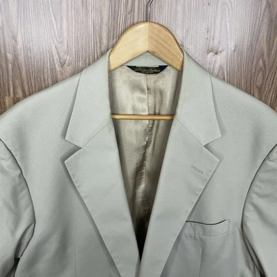 Chaqueta Blazer Brooks Brothers Para Hombre 50R Beige Sólida Dos Botones De Colección Hecha en EE. UU. Foto 1 de 4