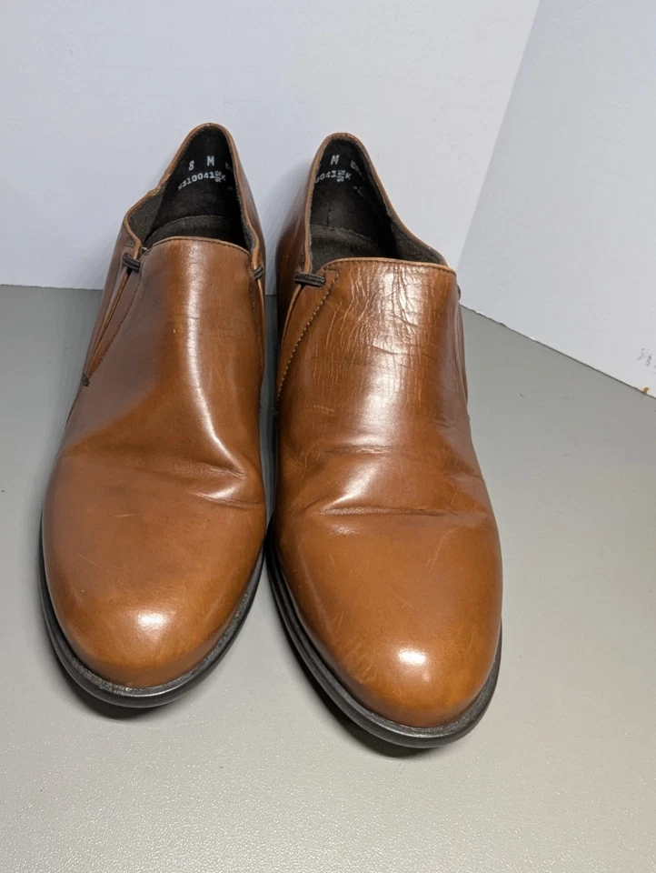 Munro 女式 8M 码美国低跟高跟鞋/晶圆棕色皮革  — 第 1/4 张图片