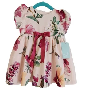 Size 18 Months Dolce Bimbi Baby Girl Dress NWT Floral Pink Red Formal Party - Picture 1 of 6