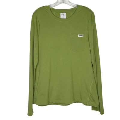 Ocean & San Womens XL Olive Long Sleeve Cycling Shirt Slip/Zip Back Pockets - Image 1 of 4