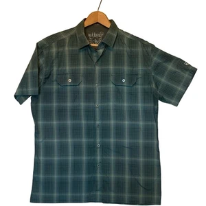 Kuhl Mens Short Sleeve Button Up Shirt Plaid Gray Green Outdoor Casual - Picture 1 of 6