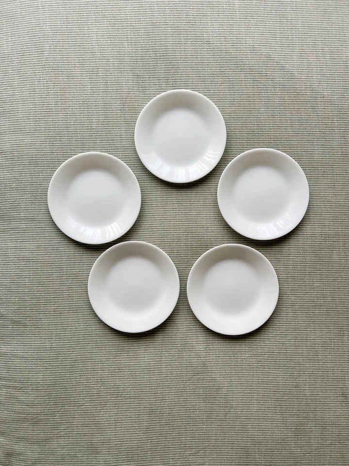 Corelle Side Plate 17cm - Vintage Corning Glass Plate - Winter Frost White 5Pcs - Image 1 of 4