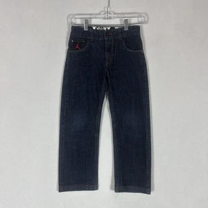Jordan Jeans Boys Youth Size 8 Reg 24x22 Dark Wash Blue Denim Casual Straight - Picture 1 of 10